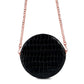 Blank Personalised Black Croc Leather Round Crossbody Bag