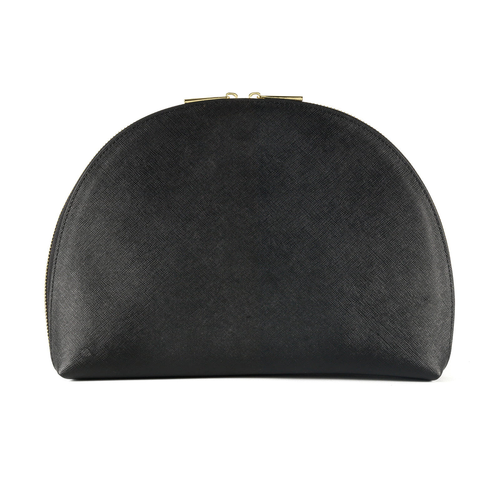 Blank Personalised Black Saffiano Leather Half Moon Clutch