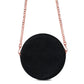Blank Personalised Black Saffiano Leather Round Crossbody Bag