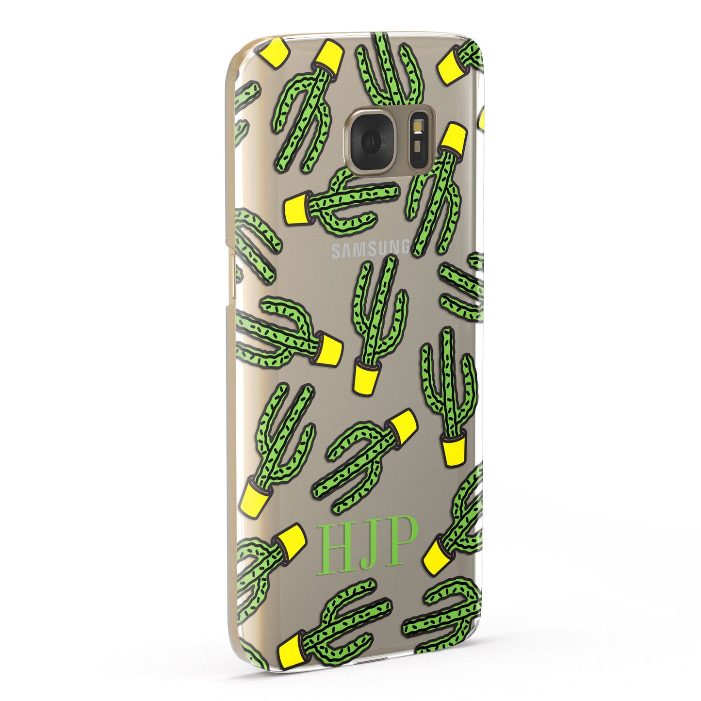 Personalised Cactus Clear Initials Custom Samsung Galaxy Case Fourty Five Degrees