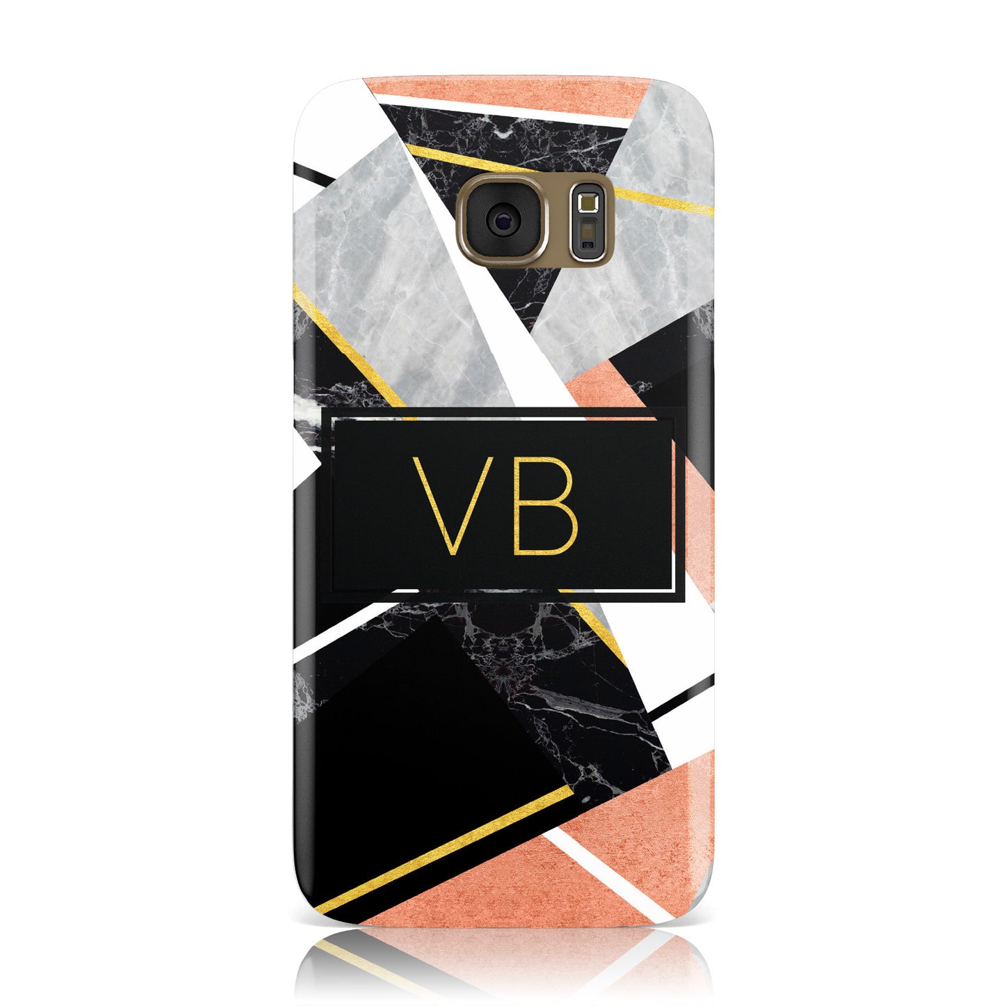 Personalised Gold Rose Monogram Samsung Galaxy Case