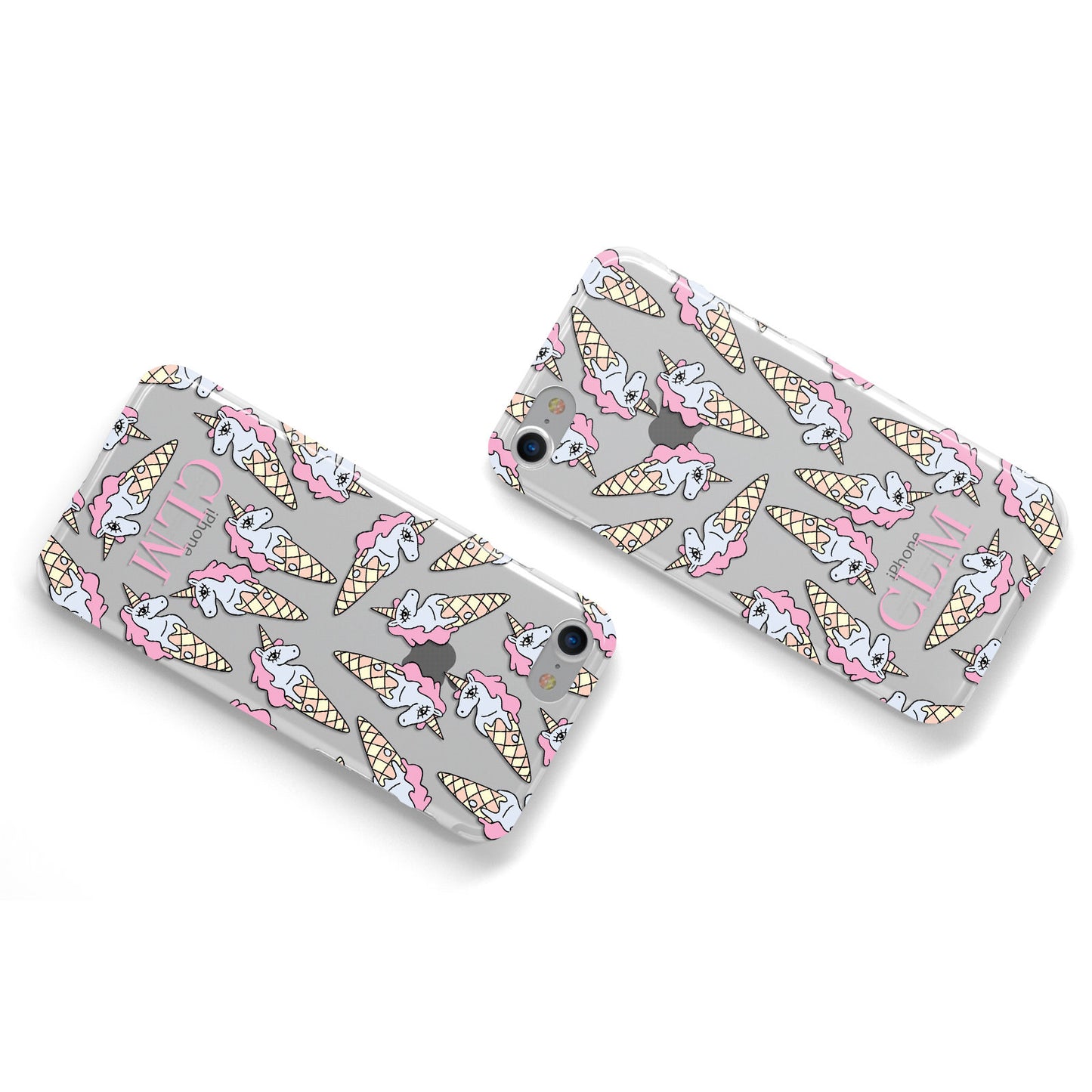 Icecream Unicorn Personalised Apple iPhone Case Flat Overview