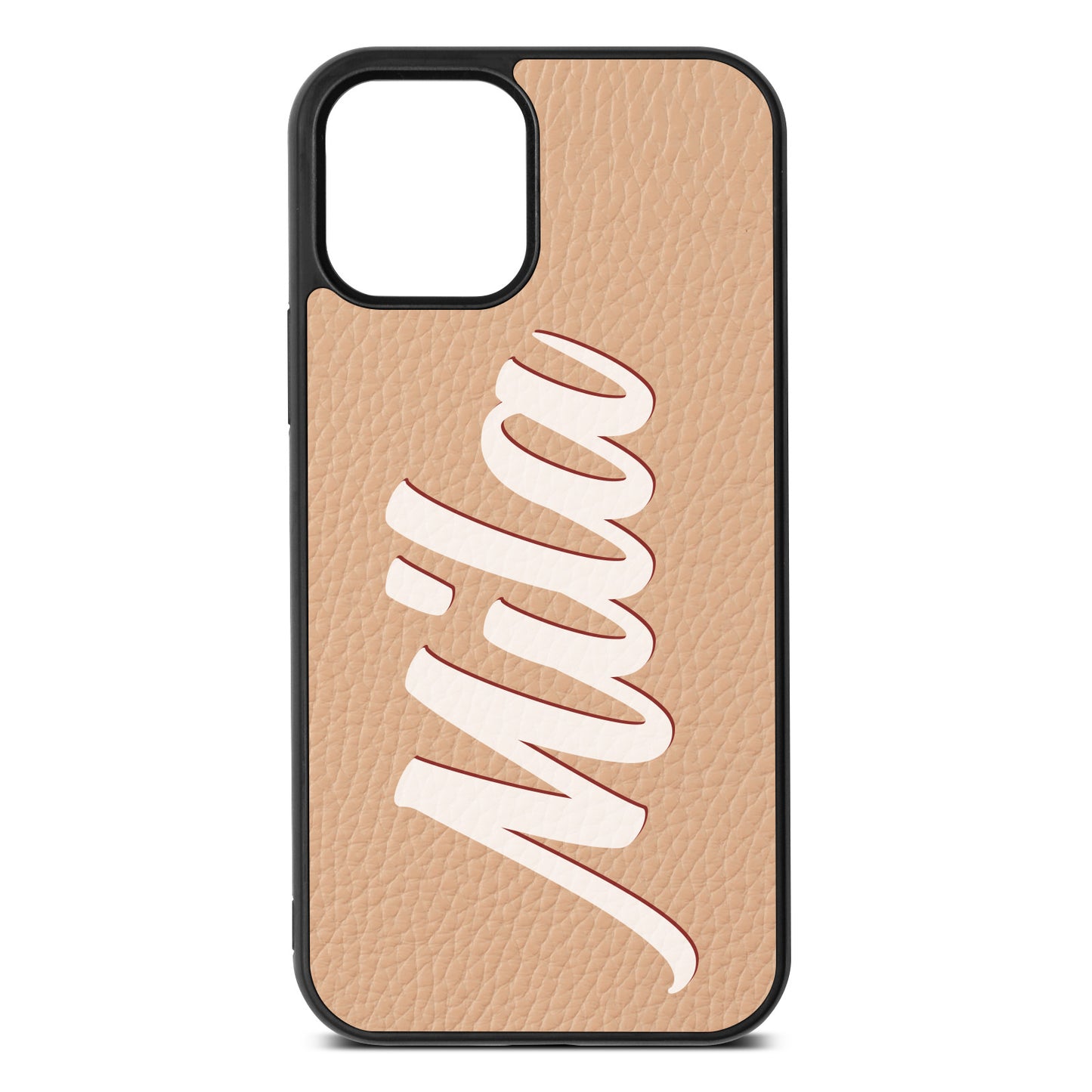 iPhone 12 Nude Pebble Leather Case