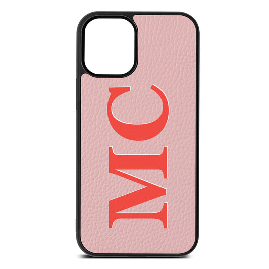 iPhone 12 Mini Pink Pebble Leather Case