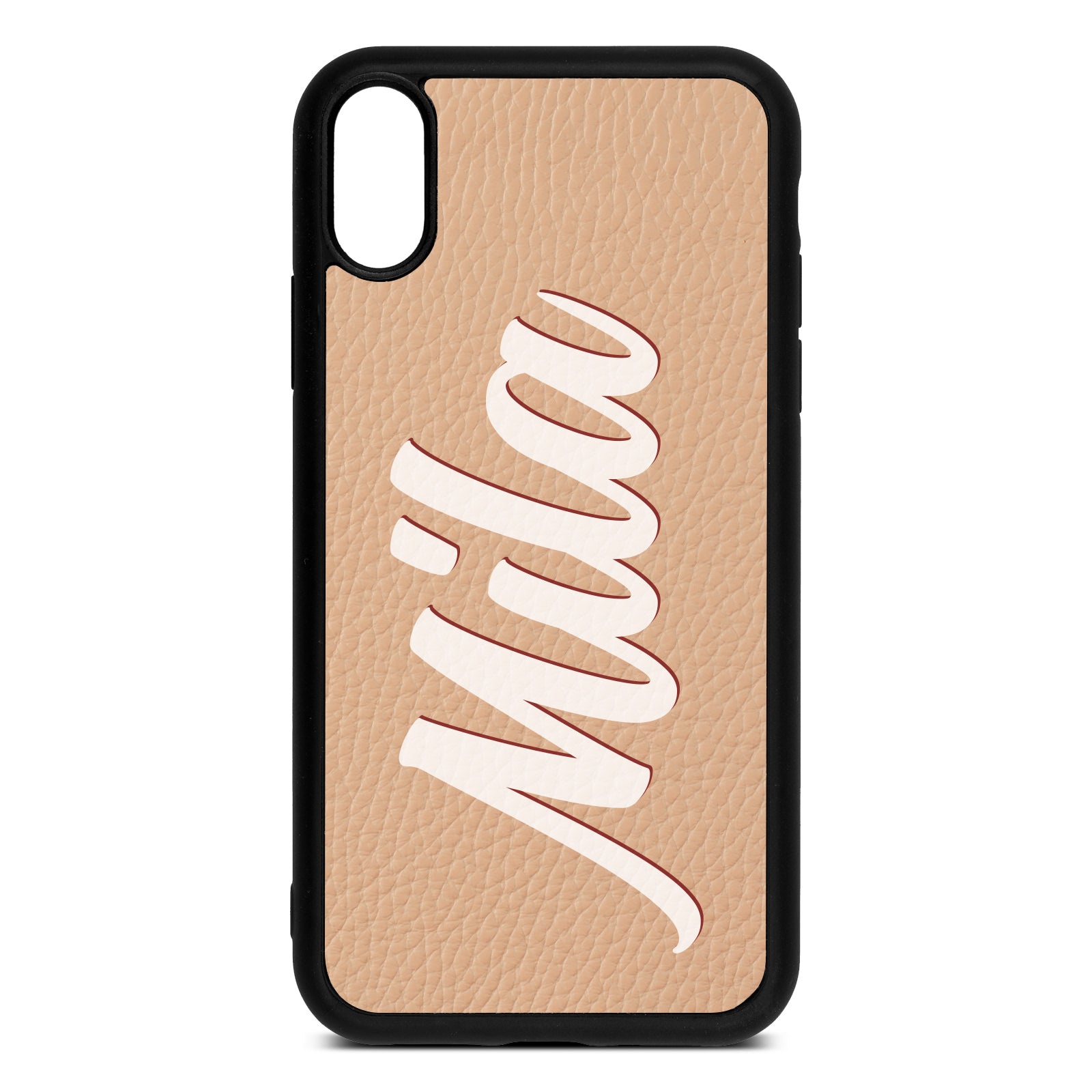 iPhone Xr Nude Pebble Leather Case