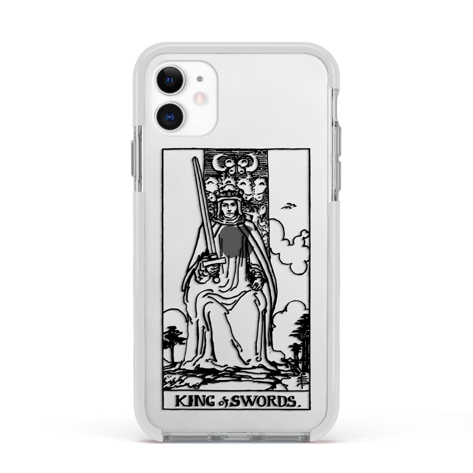 King of Swords Monochrome Apple iPhone 11 in White with White Impact Case