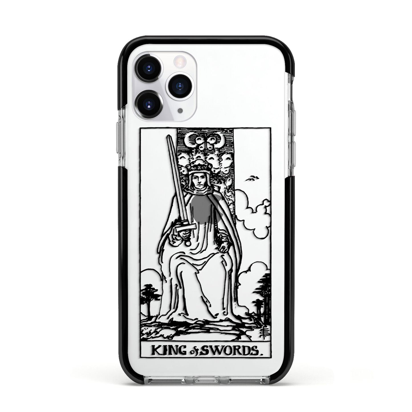 King of Swords Monochrome Apple iPhone 11 Pro in Silver with Black Impact Case