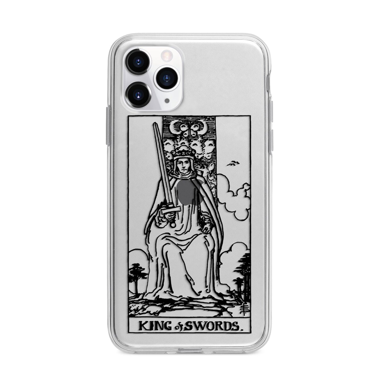 King of Swords Monochrome Apple iPhone 11 Pro in Silver with Bumper Case