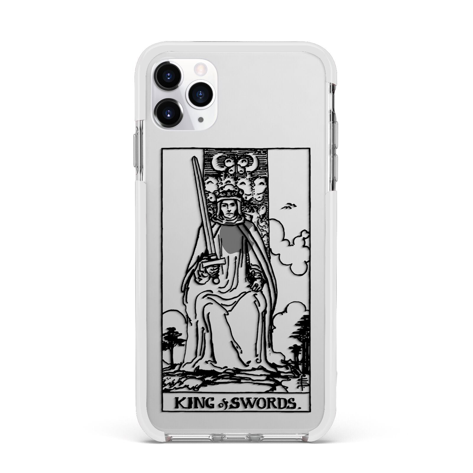 King of Swords Monochrome Apple iPhone 11 Pro Max in Silver with White Impact Case