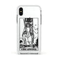 King of Swords Monochrome Apple iPhone Xs Impact Case White Edge on Silver Phone