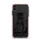 King of Swords Monochrome Apple iPhone Xs Max Impact Case Pink Edge on Black Phone