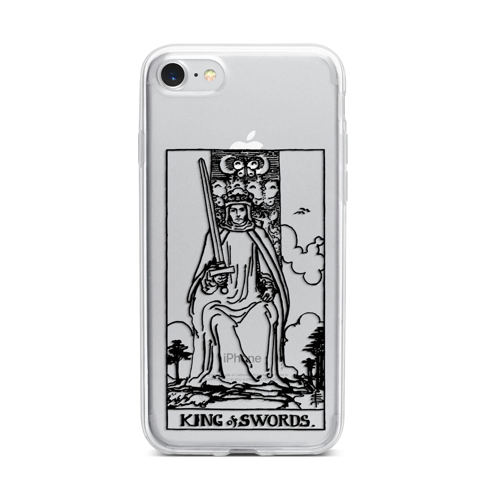 King of Swords Monochrome iPhone 7 Bumper Case on Silver iPhone