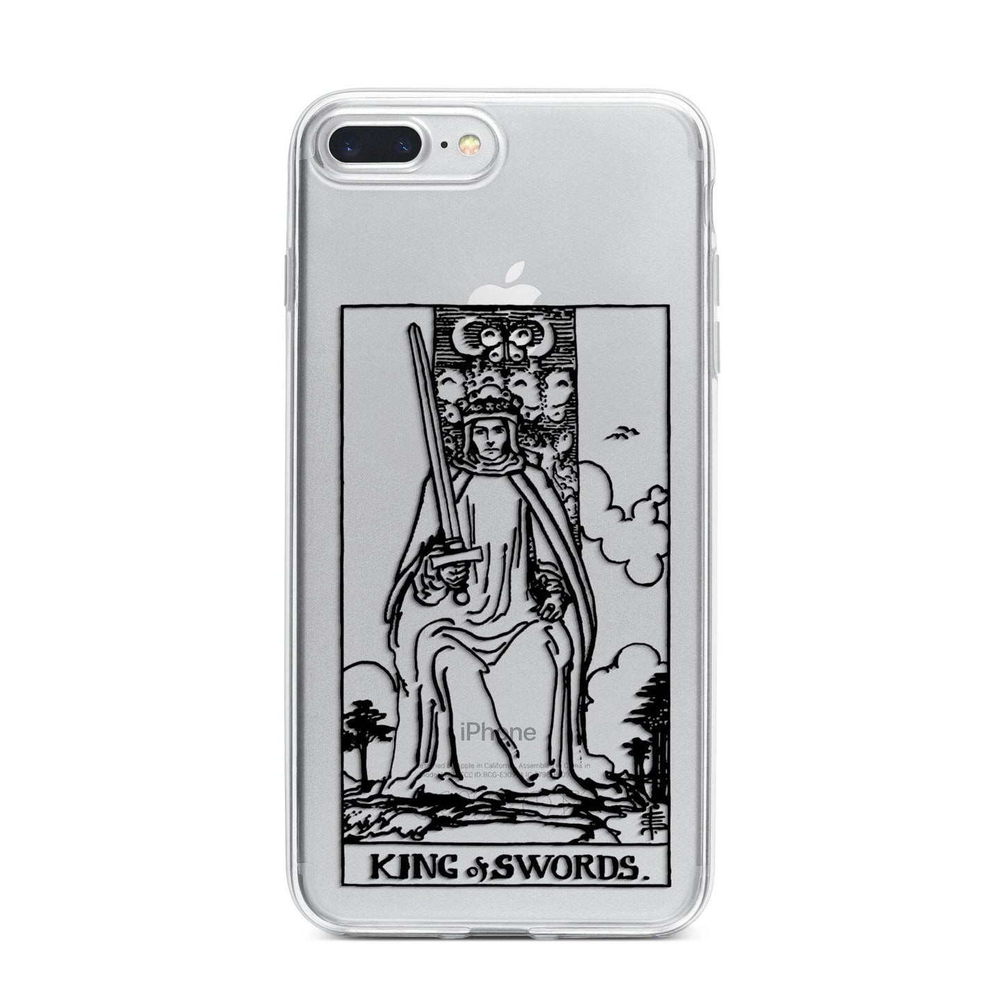 King of Swords Monochrome iPhone 7 Plus Bumper Case on Silver iPhone