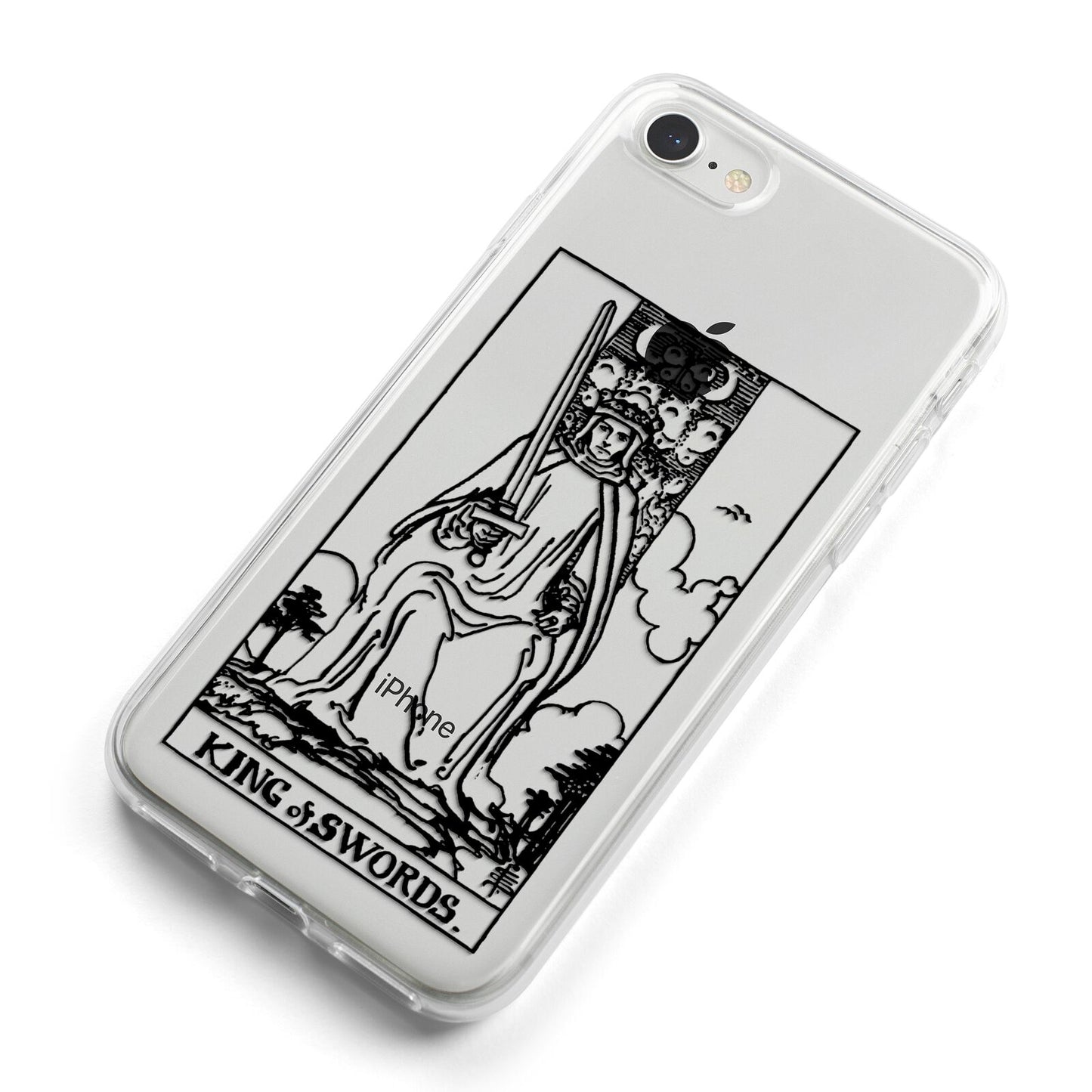 King of Swords Monochrome iPhone 8 Bumper Case on Silver iPhone Alternative Image