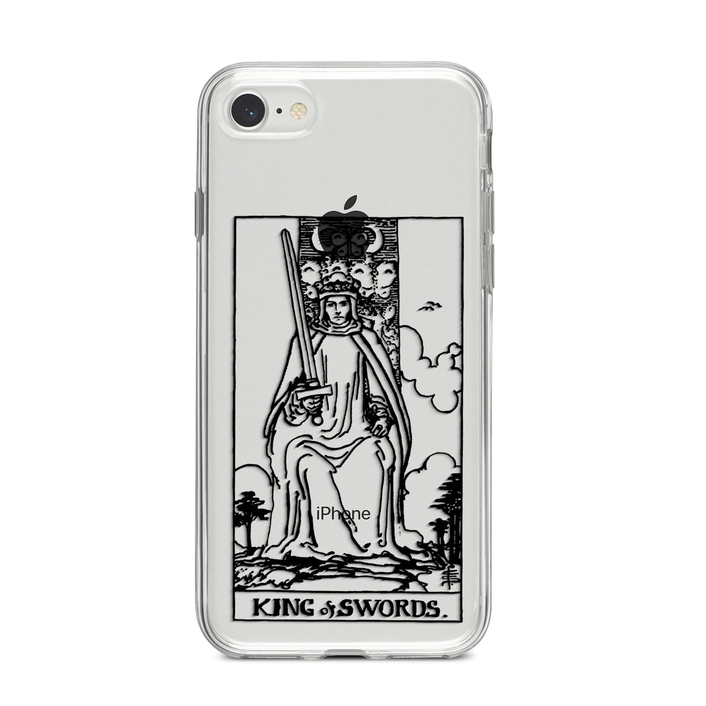 King of Swords Monochrome iPhone 8 Bumper Case on Silver iPhone