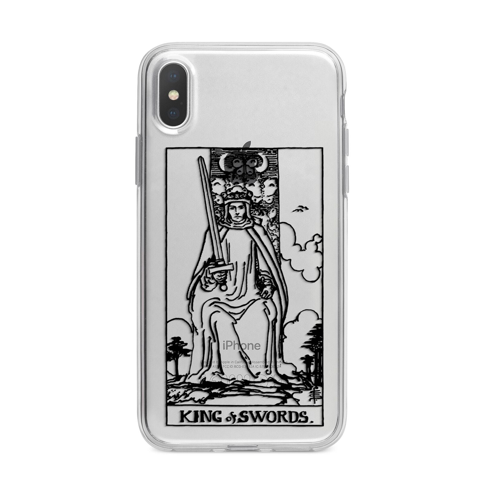 King of Swords Monochrome iPhone X Bumper Case on Silver iPhone Alternative Image 1