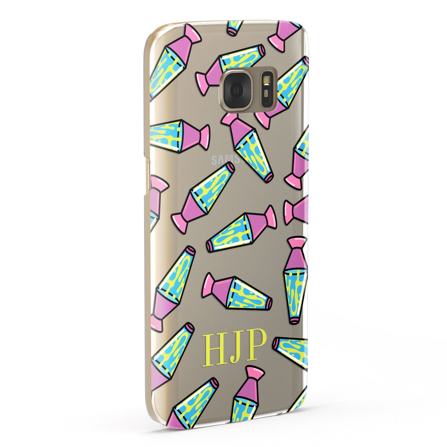 Personalised Lava Lamp Initials Clear Samsung Galaxy Case Fourty Five Degrees
