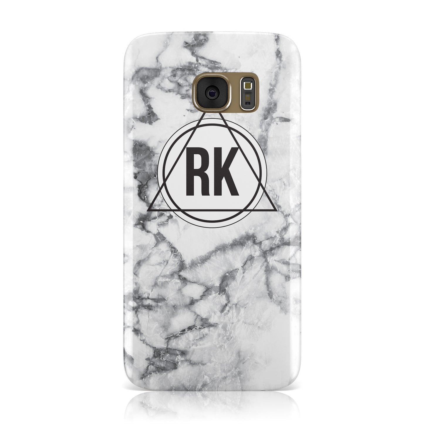 Marble Initials Triangle Personalised Samsung Galaxy Case