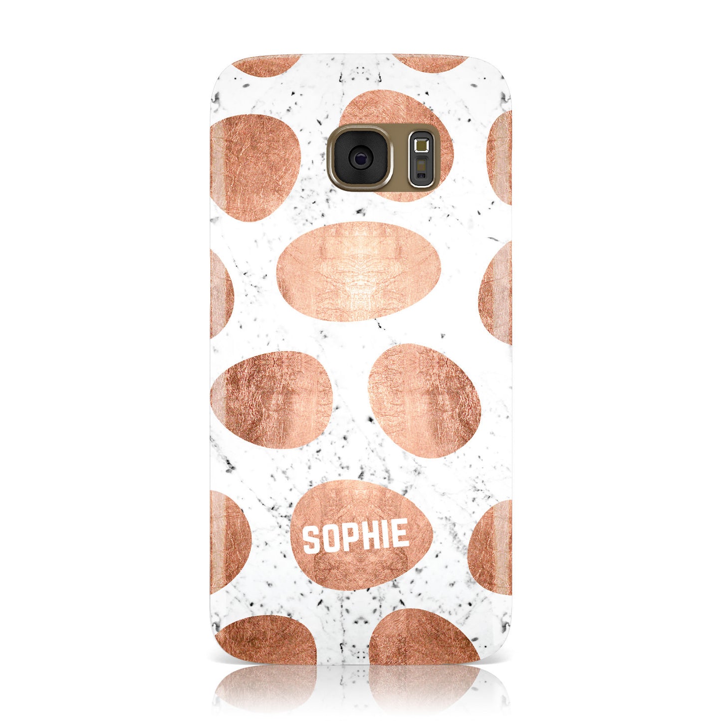 Personalised Marble Name Initials Rose Gold Dots Samsung Galaxy Case