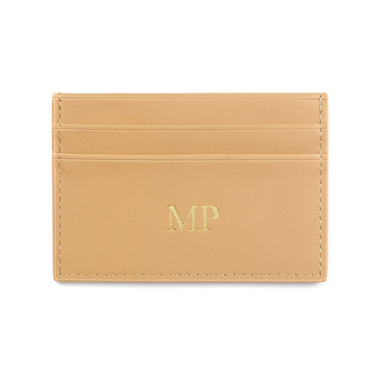 Personalised Caramel Smooth Leather Card Holder