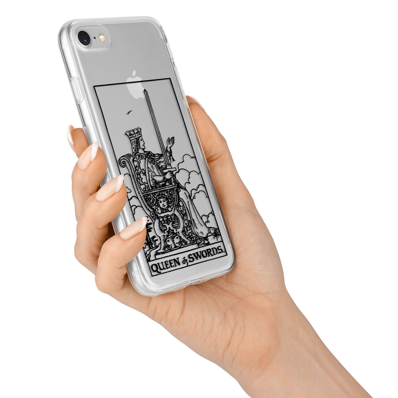 Queen of Swords Monochrome iPhone 7 Bumper Case on Silver iPhone Alternative Image