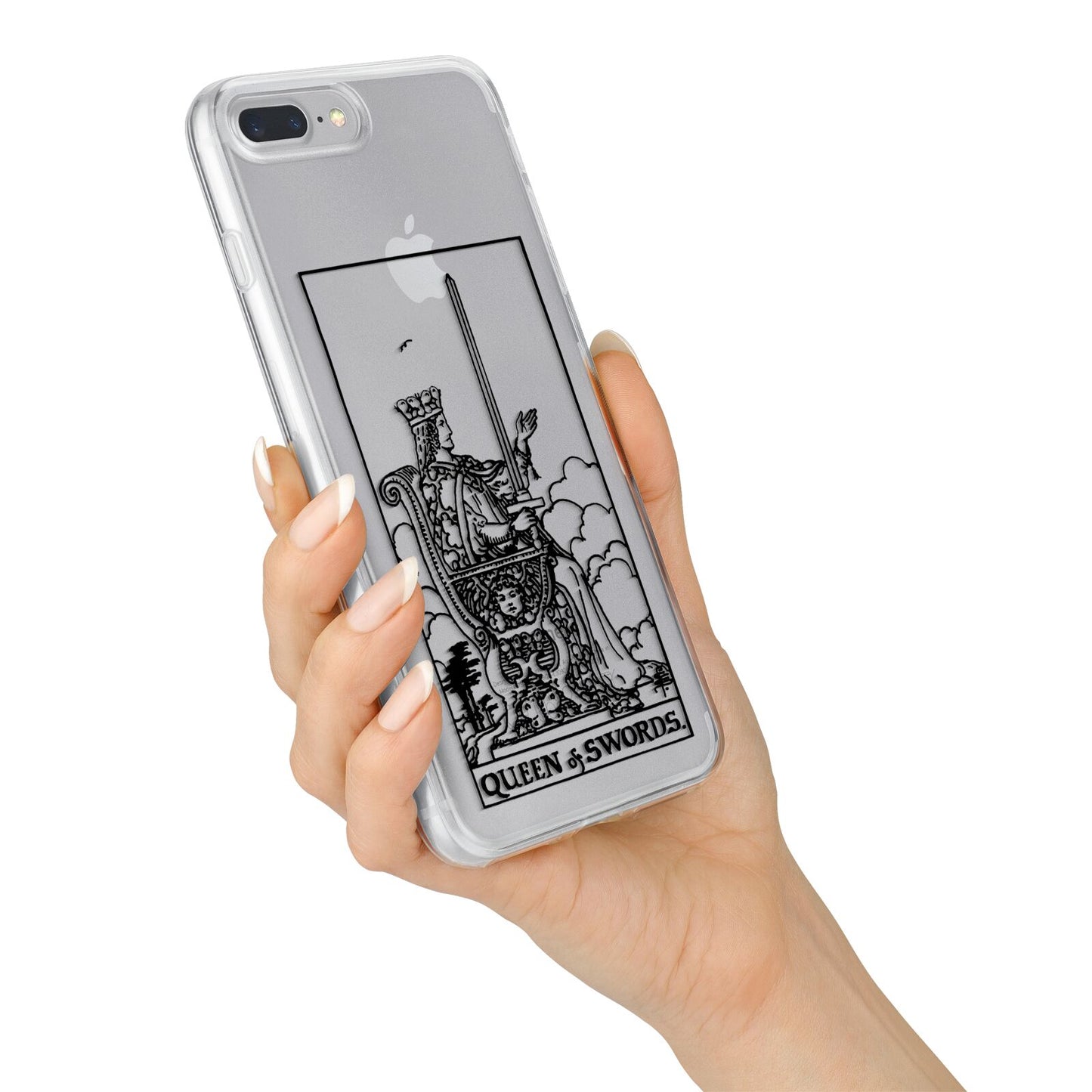 Queen of Swords Monochrome iPhone 7 Plus Bumper Case on Silver iPhone Alternative Image