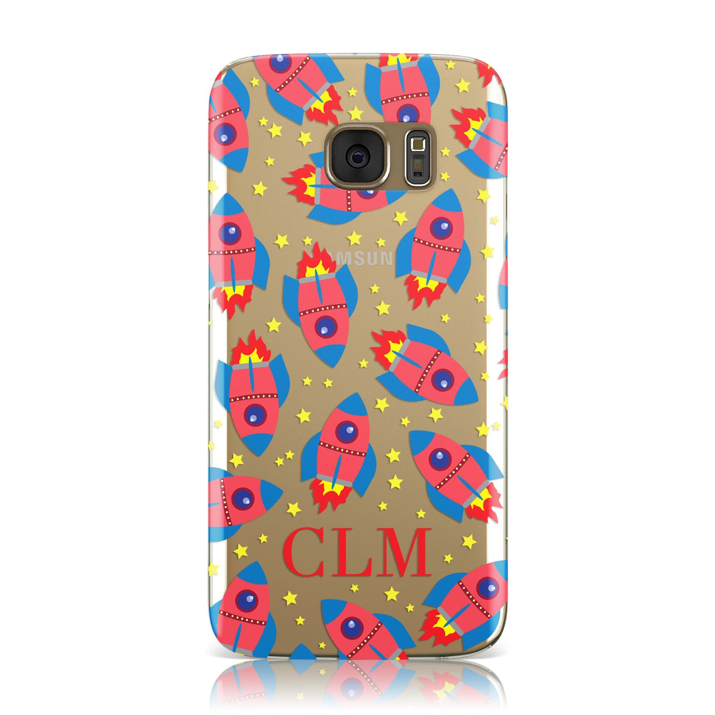 Personalised Space Rocket Initials Samsung Galaxy Case