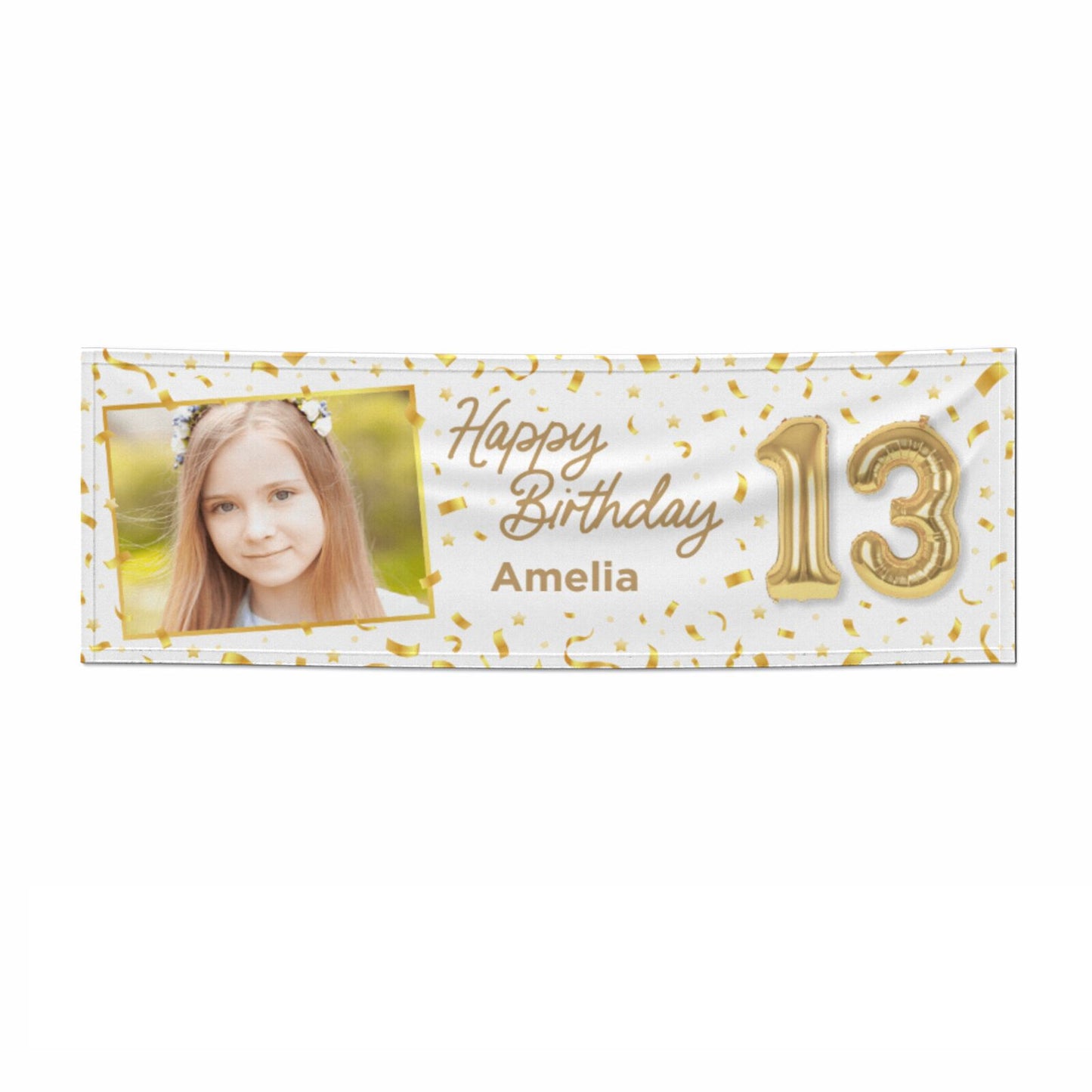 13th Birthday Personalised 3x1 Paper Banner