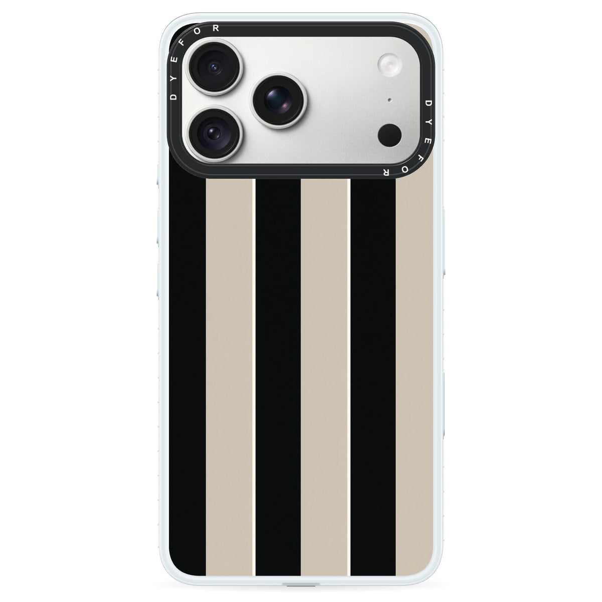 Studio Stripe iPhone 18 Pro Max Black Impact Pre order Case on Silver phone