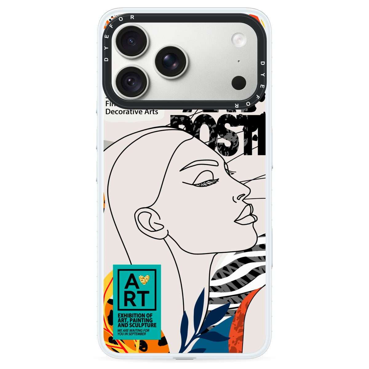 Abstract Art Poster iPhone 18 Pro Max Black Impact Pre order Case on Silver phone