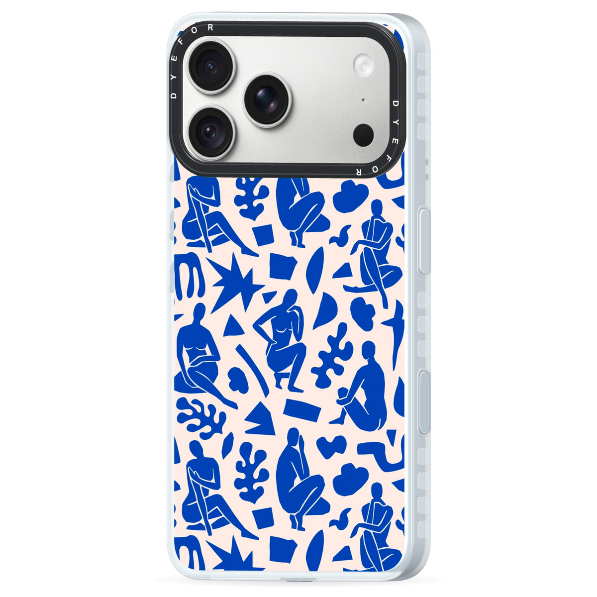 Abstract Art iPhone 18 Pro Black Impact Pre order Case Side Angle on Silver phone