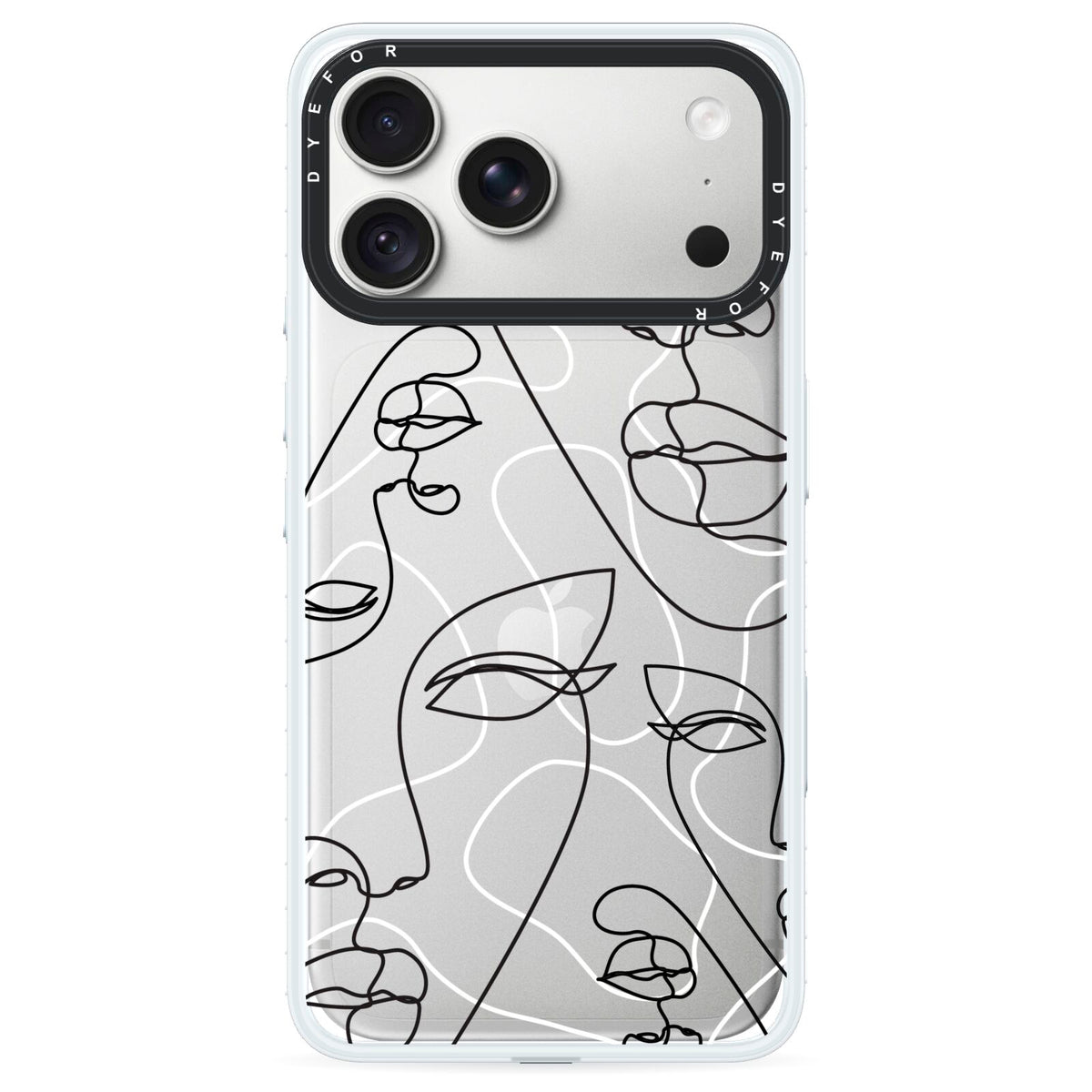 Abstract Face iPhone 18 Pro Black Impact Pre order Case on Silver phone