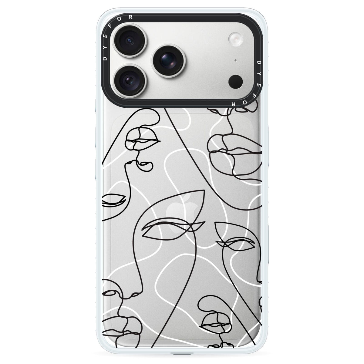 Abstract Face iPhone 18 Pro Max Black Impact Pre order Case on Silver phone