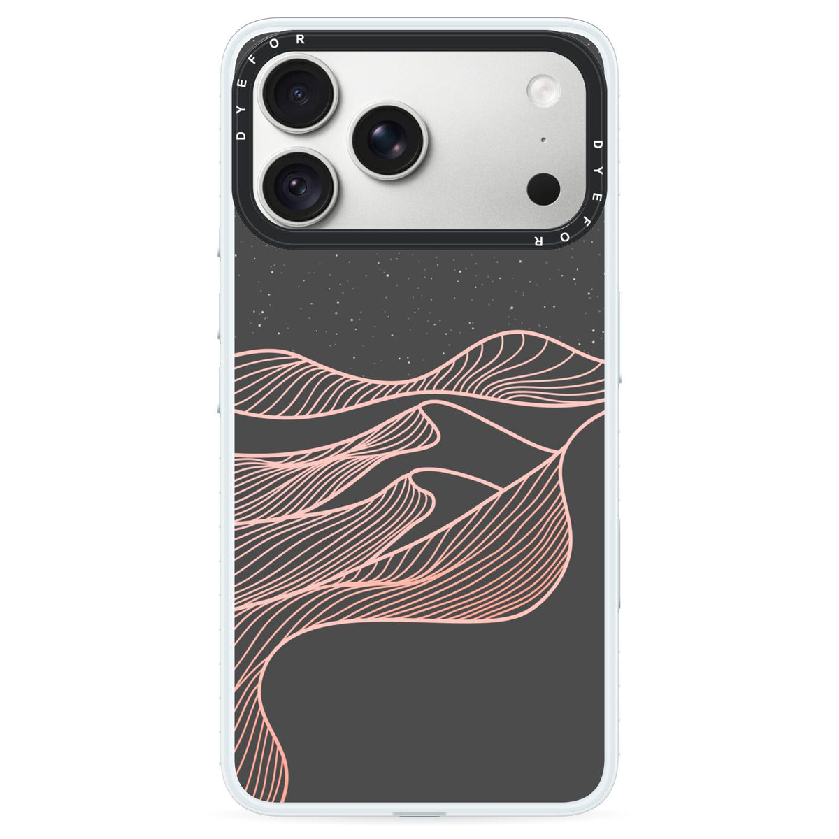 Abstract Sunset iPhone 18 Pro Black Impact Pre order Case on Silver phone