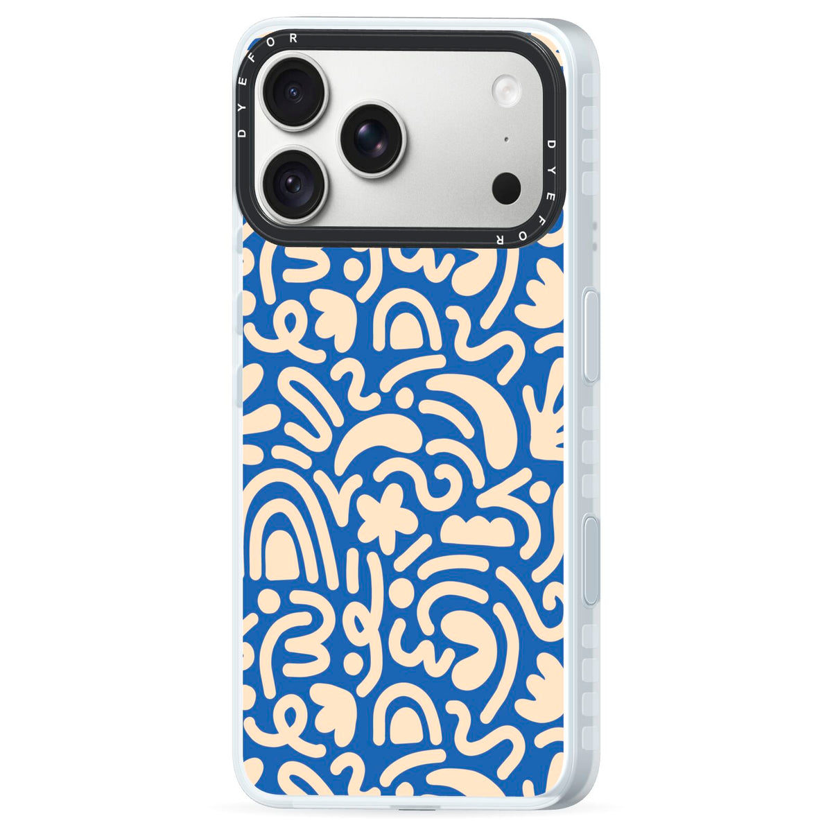 Abstract iPhone 18 Pro Black Impact Pre order Case Side Angle on Silver phone