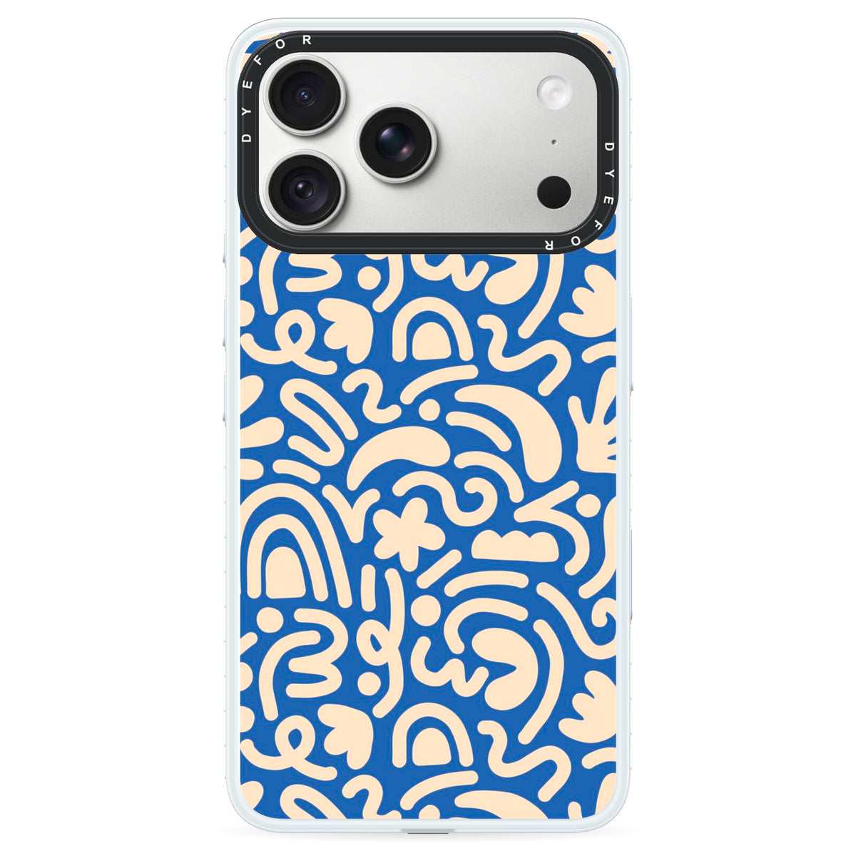 Abstract iPhone 18 Pro Max Black Impact Pre order Case on Silver phone