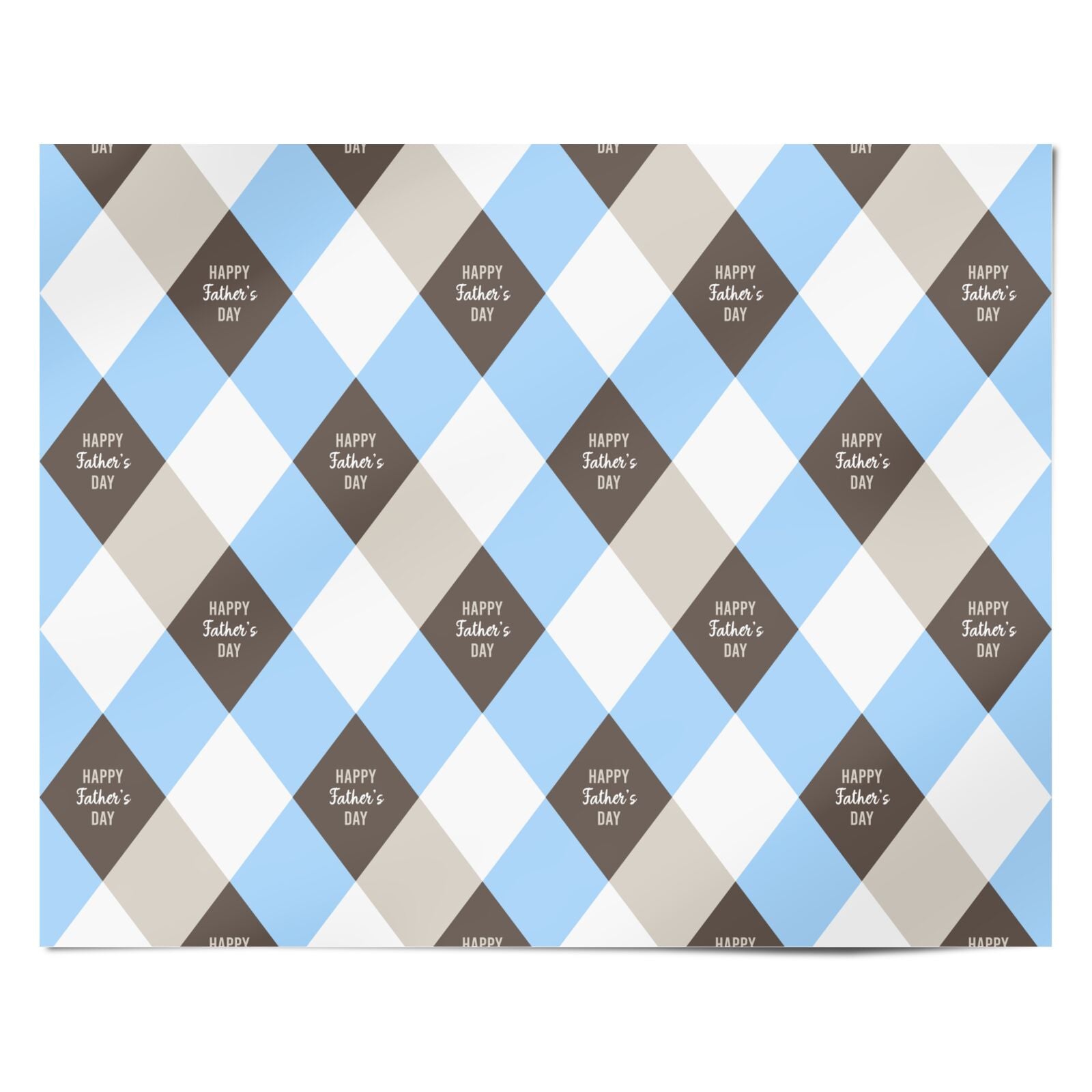 Argyle Fathers Day Personalised Wrapping Paper Alternative