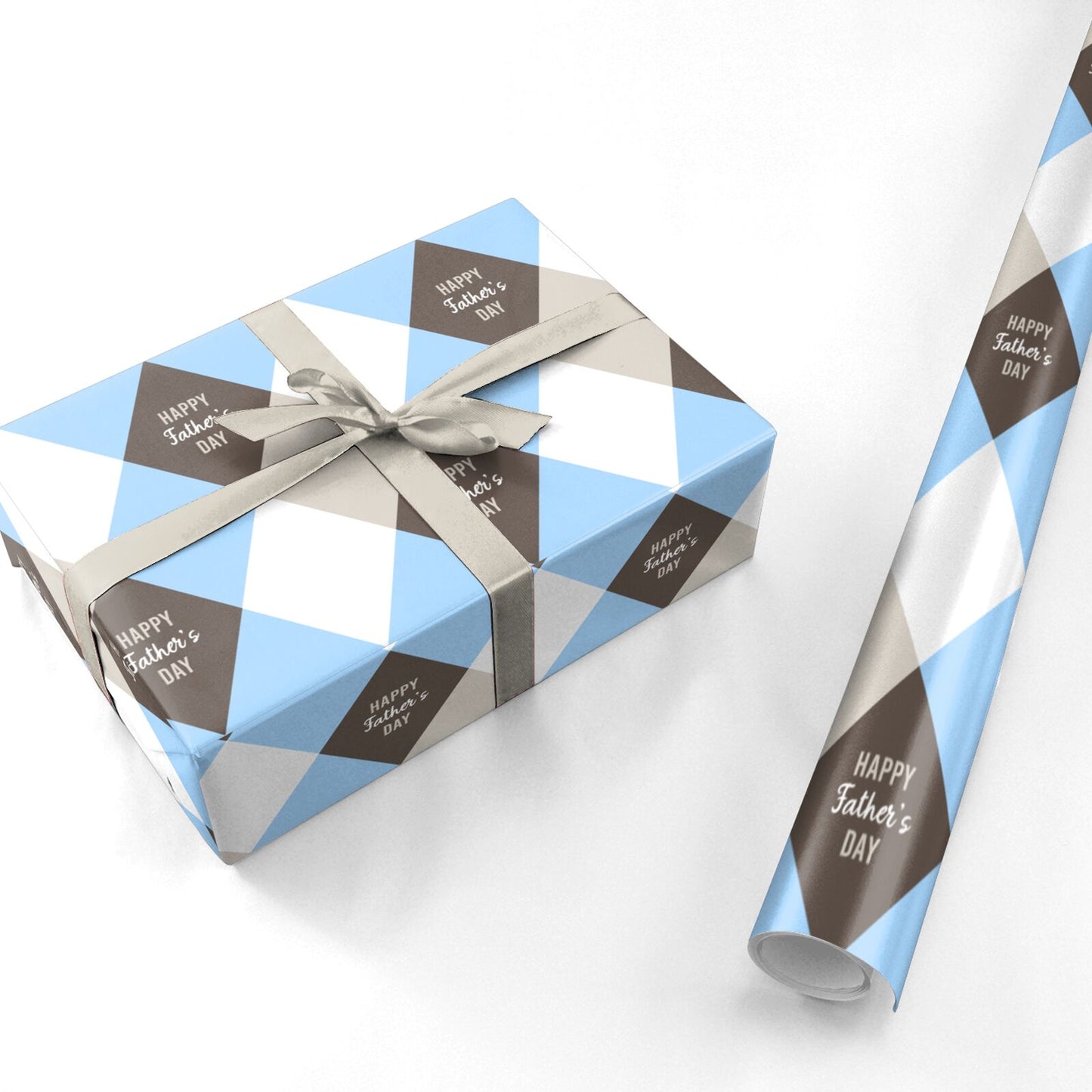 Argyle Fathers Day Personalised Wrapping Paper