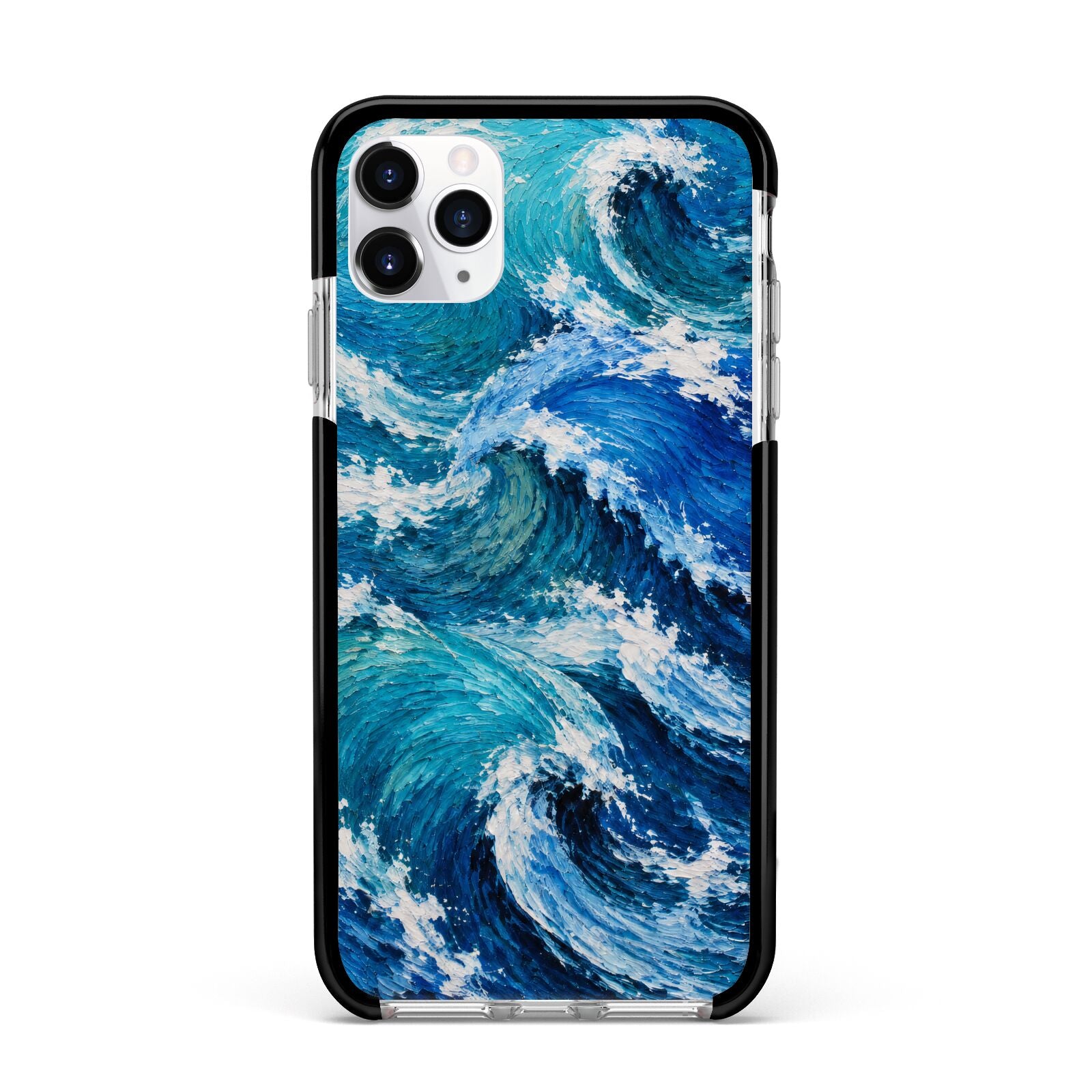 Atlantic Rush Apple iPhone 11 Pro Max in Silver with Black Impact Case