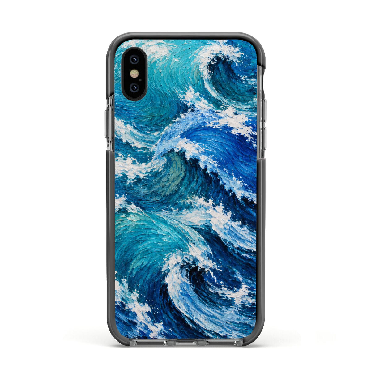 Atlantic Rush Apple iPhone Xs Impact Case Black Edge on Black Phone
