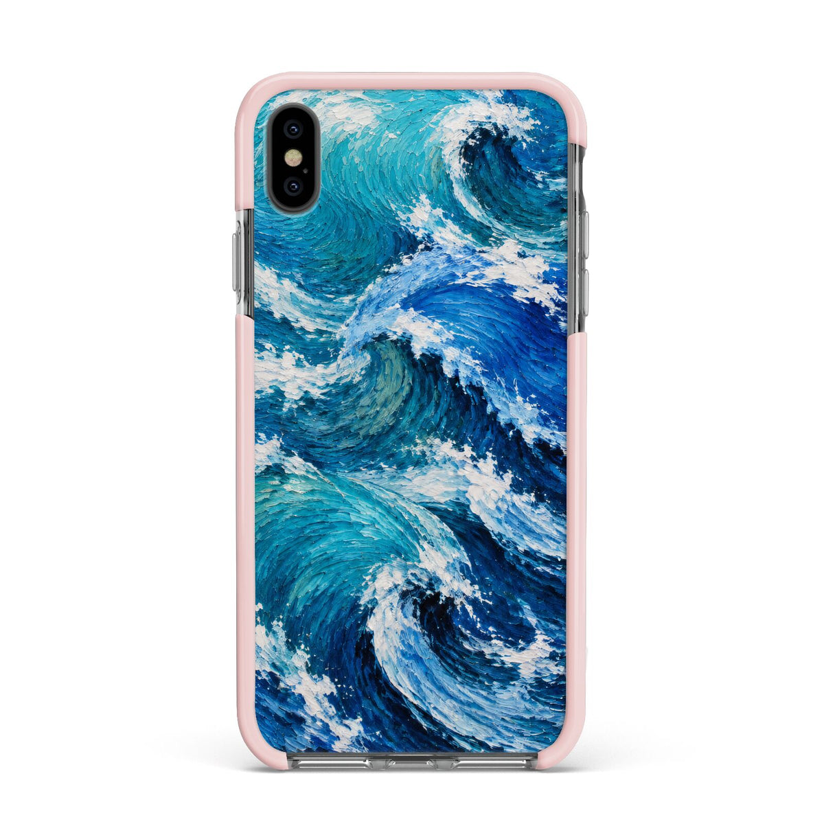 Atlantic Rush Apple iPhone Xs Max Impact Case Pink Edge on Black Phone