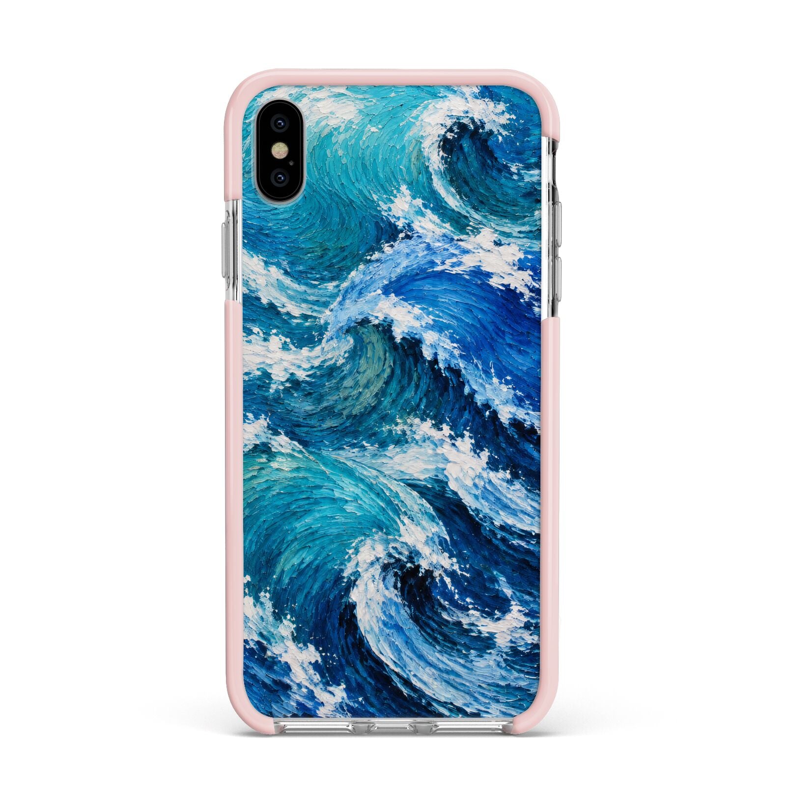Atlantic Rush Apple iPhone Xs Max Impact Case Pink Edge on Silver Phone