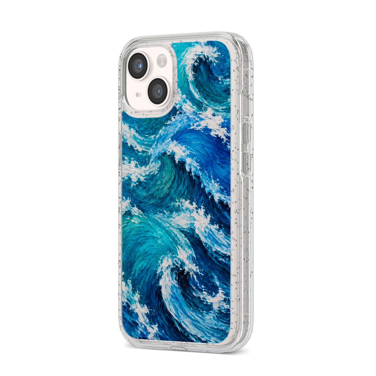 Atlantic Rush iPhone 14 Glitter Tough Case Starlight Angled Image