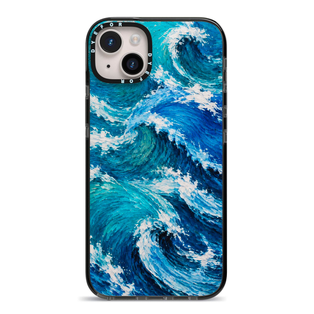 Atlantic Rush iPhone 14 Plus Black Impact Case on Silver phone