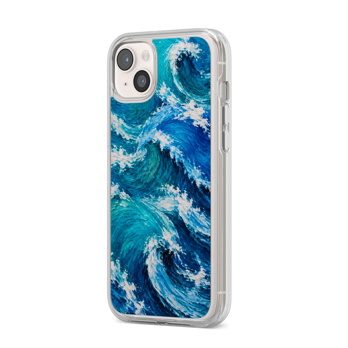Atlantic Rush iPhone 14 Plus Clear Tough Case Starlight Angled Image