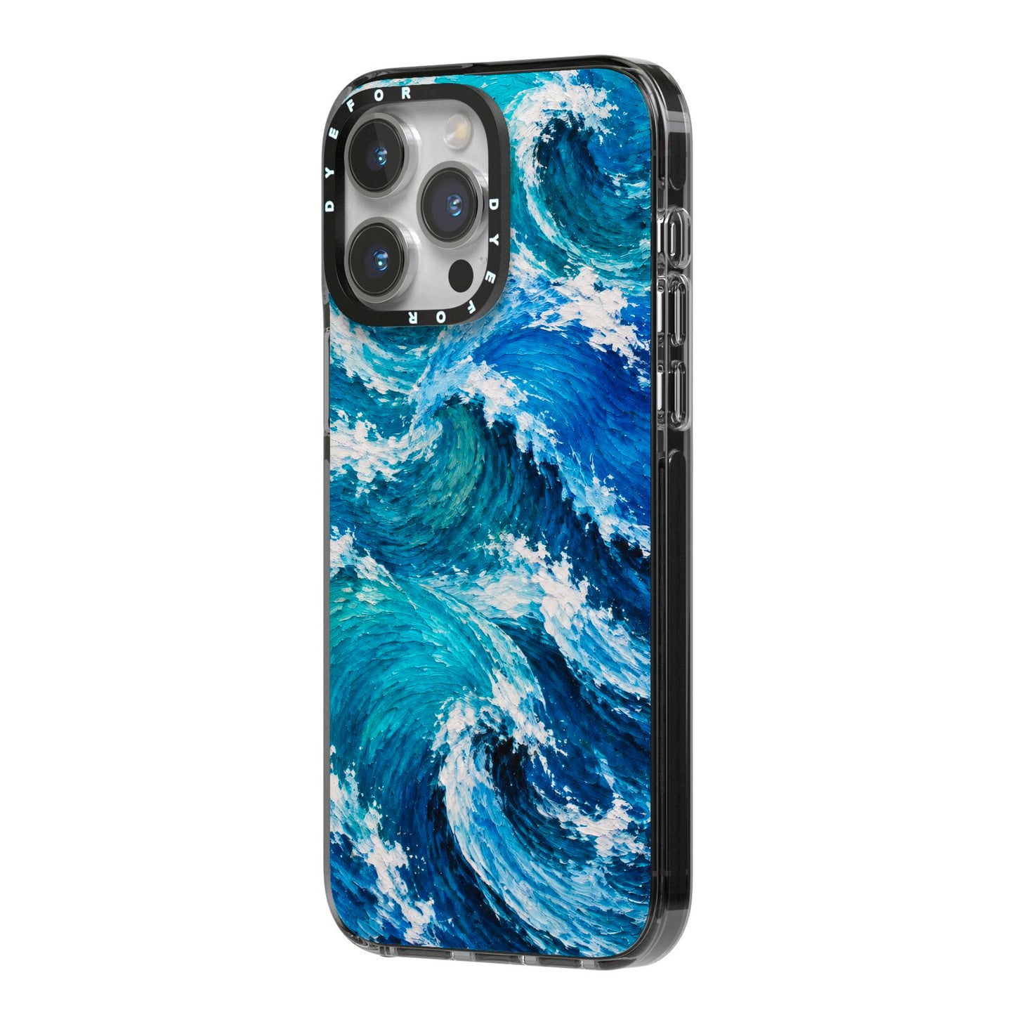 Atlantic Rush iPhone 14 Pro Max Black Impact Case Side Angle on Silver phone