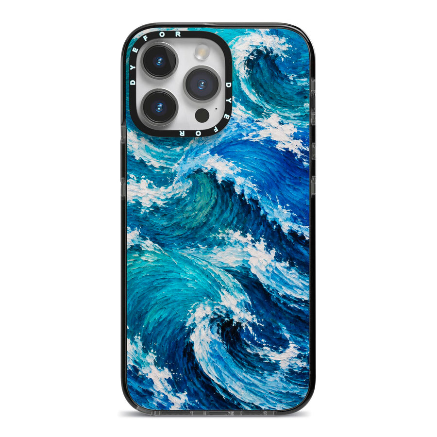 Atlantic Rush iPhone 14 Pro Max Black Impact Case on Silver phone