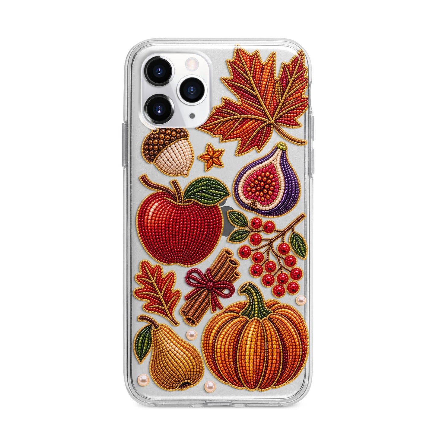 Autumn Orchard Charms Apple iPhone 11 Pro Max in Silver with Bumper Case