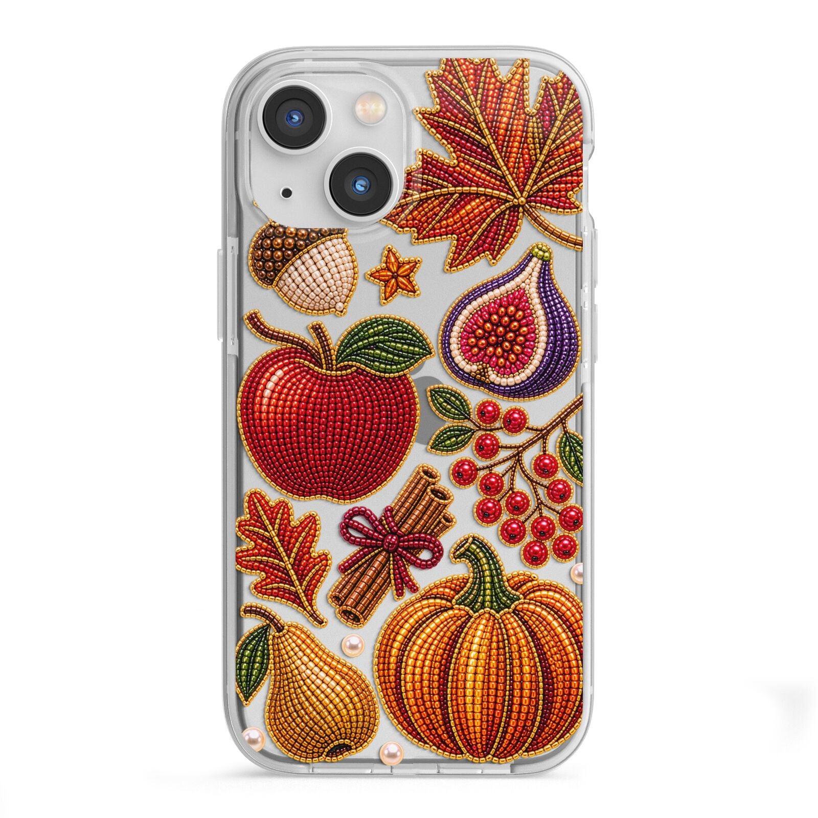Autumn Orchard Charms iPhone 13 Mini TPU Impact Case with White Edges