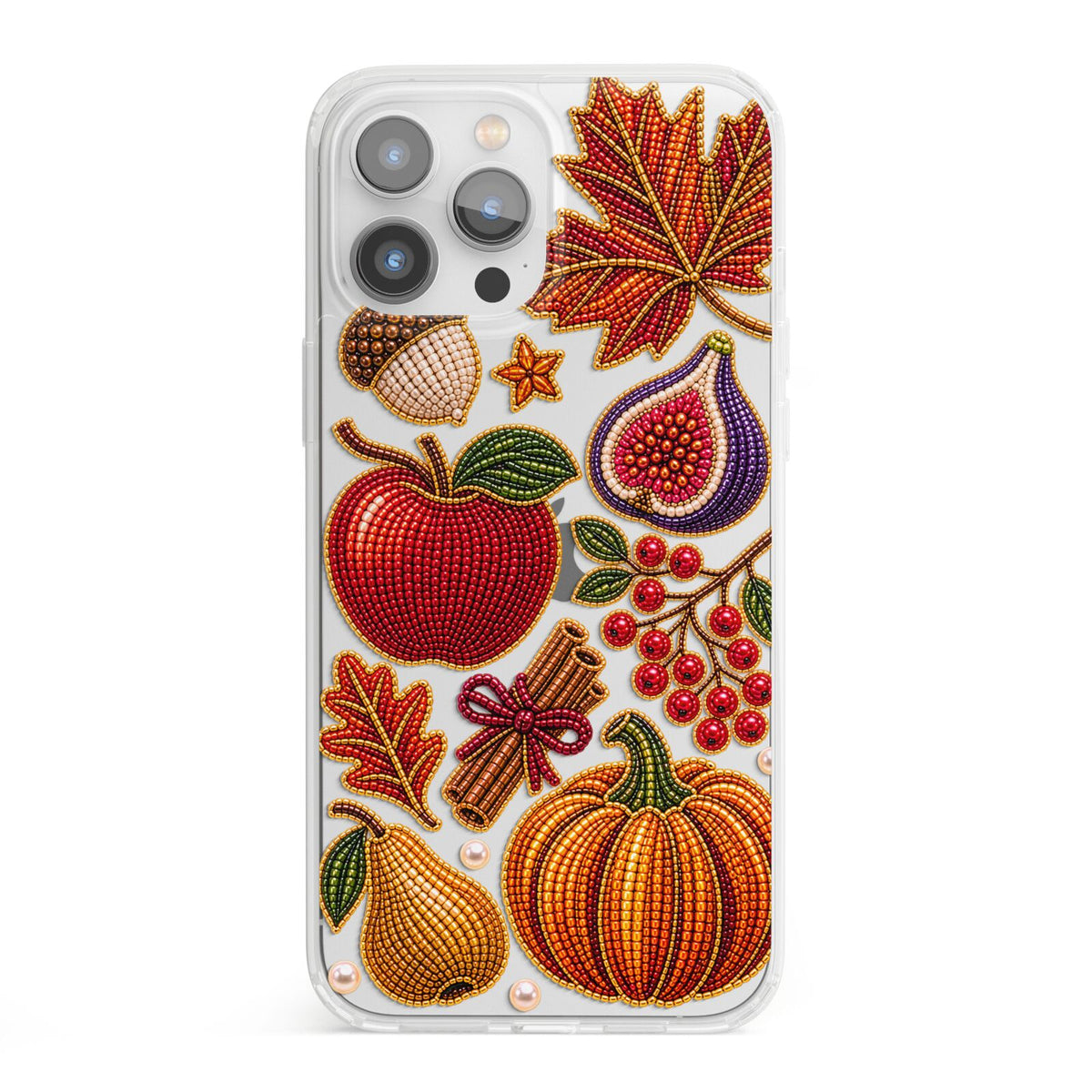 Autumn Orchard Charms iPhone 13 Pro Max Clear Bumper Case